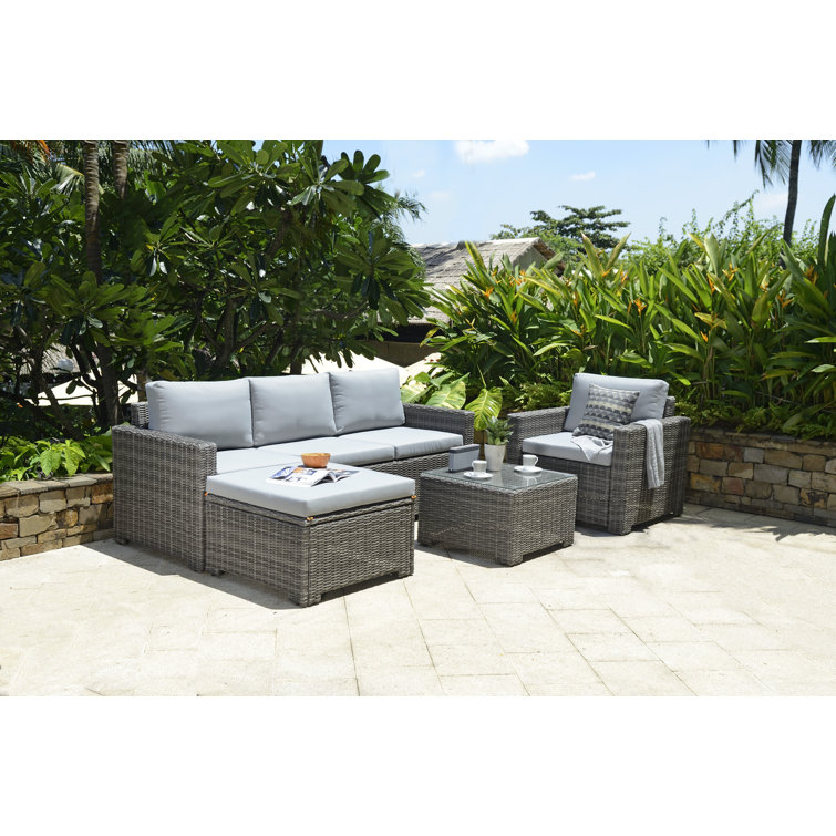 Dakota Fields Anevay 5 Seater Rattan Corner Sofa Set Wayfair.co.uk